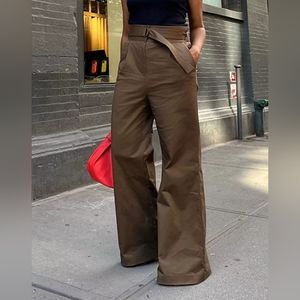 NWT! Karen Britchick/The Drop - High Waisted Khaki Trousers